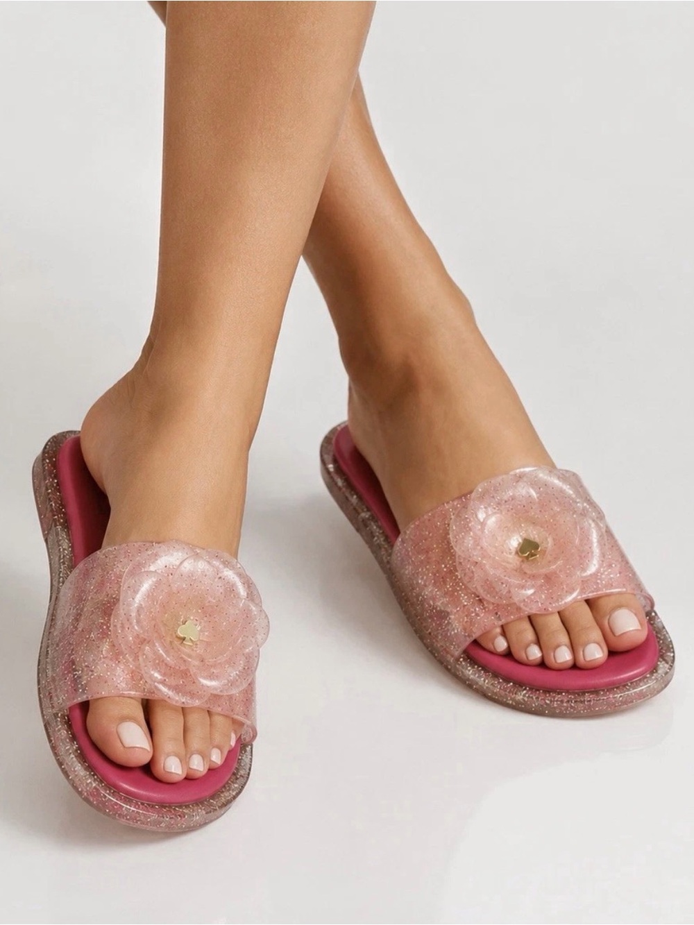 Kate Spade Splash Glitter Pink Jelly Slides